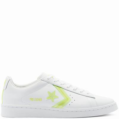 Férfi Converse Hi-Vis Pro Leather Tornacipő CO8957230 Fehér/Citrom